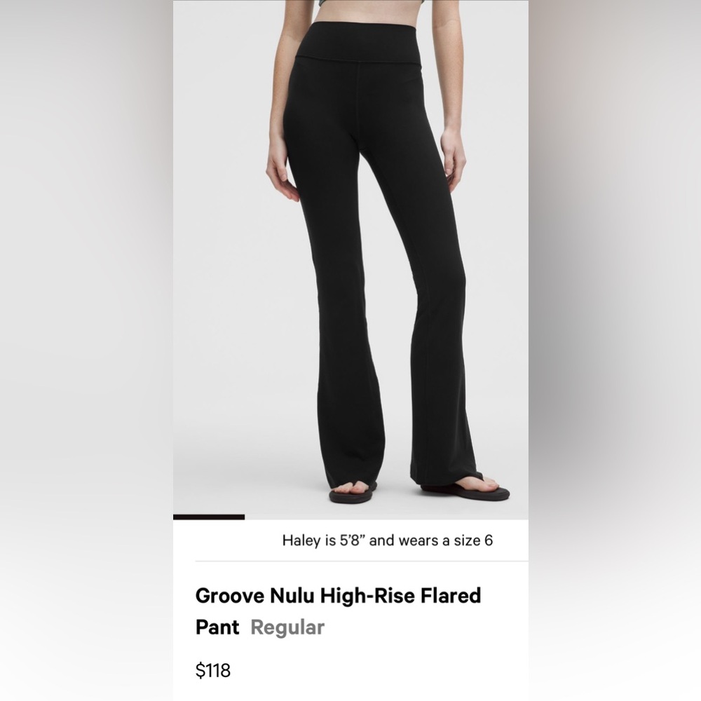 Lululemon Groove Nulu High-Rise Flared
Pant Regular Size 4 Black